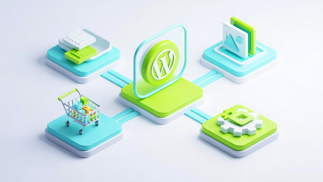 WordPress en 2025 mostrando su flexibilidad para blogs, SEO y ecommerce con WooCommerce.